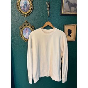 Vuori Sweatshirt Women’s Large Sedona Weekender Crew Bone Ivory Cotton Sweater